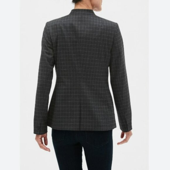 Banana Republic Factory Washable Windowpane Inverted Collar Blazer 8 - Picture 2 of 8
